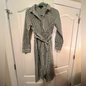 Midi J Crew Shirt Dress Green, Navy, White